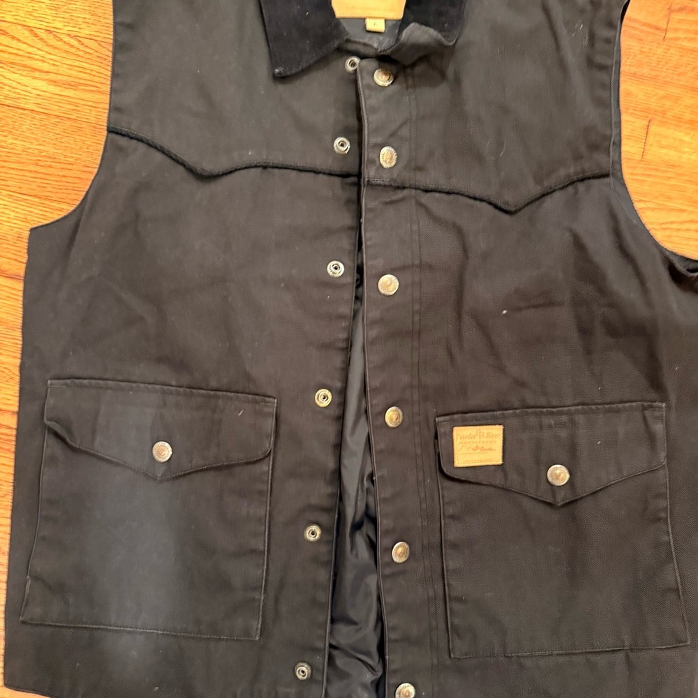 black Powder River Outfitters Panhandle Slim vest with a corduroy collar men’s l